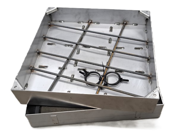 OLJNI JAŠEK - POKROV z ojačanim dnom in jekleno armaturo 1000 X 1000 X 120mm INOX