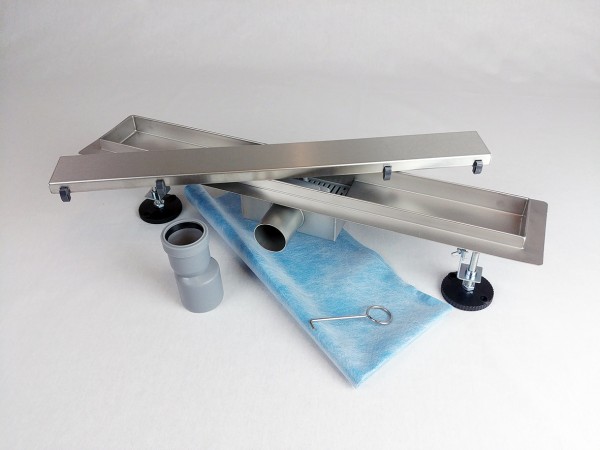 Kanaleta tuš s ŠČETKANIM pokrovom, dimenzij: 700(d)x70(š)x70(v)mm INOX