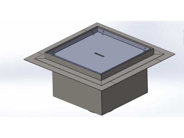 Talni sifon inox ZA VGRADNJO KERAMIKE, dimenzij 300mm x 300mm x 191mm Ø110mm vertikalno POHODEN s PRIROBNICO za HIDROIZOLACIJO