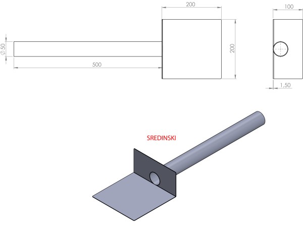 Sredinski hidroizolacijski horizontalni odtočnik