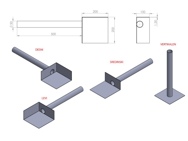 Sredinski hidroizolacijski vertikalni odtočnik