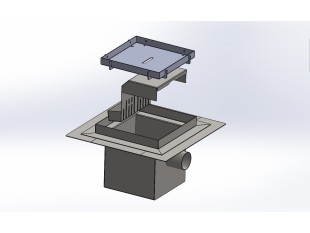 Talni sifon inox ZA VGRADNJO KERAMIKE, dimenzij 200mm x 200mm x 188mm Ø50mm horizontalno POHODEN s PRIROBNICO za HIDROIZOLACIJO