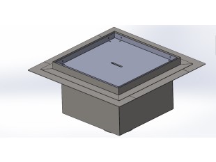 Talni sifon inox ZA VGRADNJO KERAMIKE, dimenzij 300mm x 300mm x 191mm Ø110mm vertikalno POHODEN s PRIROBNICO za HIDROIZOLACIJO