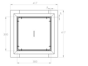 Talni sifon inox ZA VGRADNJO KERAMIKE, dimenzij 300mm x 300mm x 191mm Ø110mm vertikalno POHODEN s PRIROBNICO za HIDROIZOLACIJO