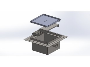 Talni sifon inox ZA VGRADNJO KERAMIKE, dimenzij 300mm x 300mm x 188mm Ø50mm horizontalno POHODEN s PRIROBNICO za HIDROIZOLACIJO
