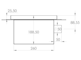 Talni sifon inox ZA VGRADNJO KERAMIKE, dimenzij 300mm x 300mm x 188mm Ø50mm horizontalno POHODEN s PRIROBNICO za HIDROIZOLACIJO