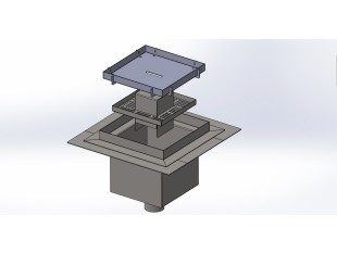 Talni sifon inox ZA VGRADNJO KERAMIKE, dimenzij 200mm x 200mm x 176mm Ø50mm vertikalno POHODEN s PRIROBNICO za HIDROIZOLACIJO