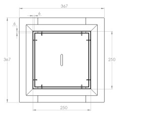 Talni sifon inox ZA VGRADNJO KERAMIKE, dimenzij 250mm x 250mm x 176mm Ø50mm vertikalno POHODEN s PRIROBNICO za HIDROIZOLACIJO