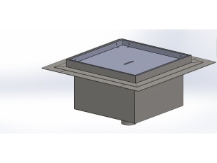 Talni sifon inox ZA VGRADNJO KERAMIKE, dimenzij 300mm x 300mm x 176mm Ø50mm vertikal POHODEN s PRIROBNICO za HIDROIZOLACIJO