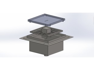 Talni sifon inox ZA VGRADNJO KERAMIKE, dimenzij 300mm x 300mm x 176mm Ø50mm vertikal POHODEN s PRIROBNICO za HIDROIZOLACIJO