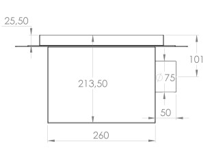 Talni sifon inox ZA VGRADNJO KERAMIKE, dimenzij 300mm x 300mm x 213mm Ø75mm horizontal POHODEN s PRIROBNICO za HIDROIZOLACIJO