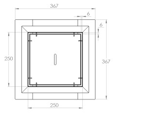 Talni sifon inox ZA VGRADNJO KERAMIKE, dimenzij 250mm x 250mm x 176mm Ø75mm vertikalno POHODEN s PRIROBNICO za HIDROIZOLACIJO