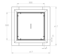 Talni sifon inox ZA VGRADNJO KERAMIKE, dimenzij 300mm x 300mm x 176mm Ø75mm vertikalno POHODEN s PRIROBNICO za HIDROIZOLACIJO