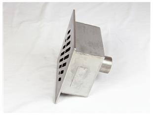 Podni sifon komplet s PERFORIRANIM UZORKOM 250x250x93mm INOKS Ø50mm okomito