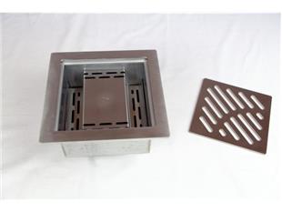 Podni sifon komplet s PERFORIRANIM UZORKOM 250x250x93mm INOKS Ø50mm okomito