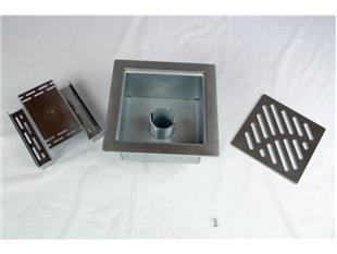 Podni sifon komplet s PERFORIRANIM UZORKOM 250x250x93mm INOKS Ø50mm okomito