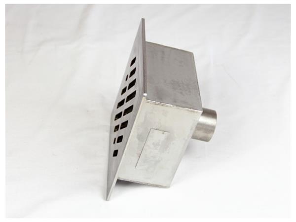 Podni sifon komplet s PERFORIRANIM UZORKOM 250x250x93mm INOKS Ø50mm okomito