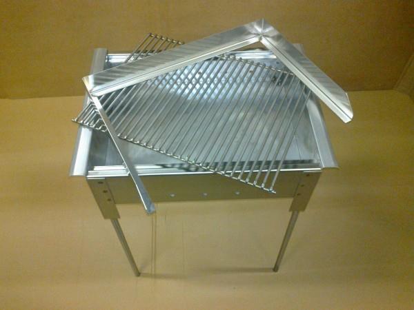 INOX ŽAR dimenzij 580 x 400 x 240mm z nogami in skupno višino 700mm