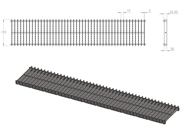 Inoks podna rešetka s koritom i sifonom, dimenzija 200mm x 500mm  x Ø50mm / Ø75mm/Ø110mm ,vodoravno / okomito POGODNA ZA PRELAZAK VOZILOM PROTUKLIZNA s PRIRUBNICOM za HIDROIZOLACIJU