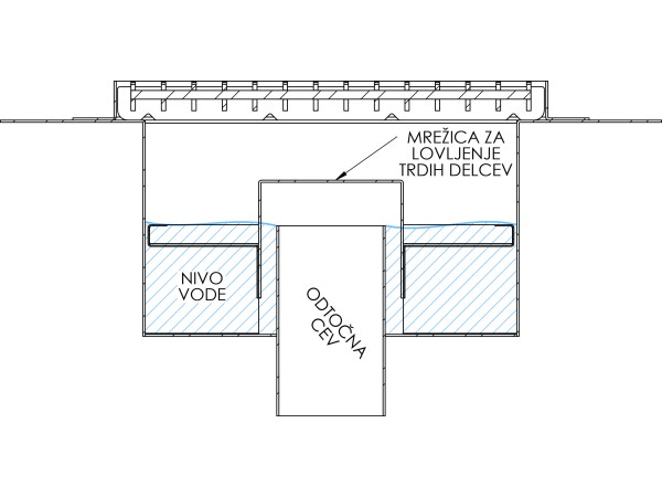 Sifone a pavimento con griglia, 300mm x 300mm x 176mm Ø50mm verticale, CARRABILE ANTISCIVOLO con FLANGIA per IMPERMEABILIZZAZIONE