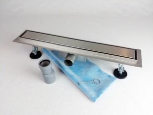 Canalina di scarico per doccia SPAZZOLATA, dimensioni: 1000(l) x 70(w) x 70(h)mm INOX