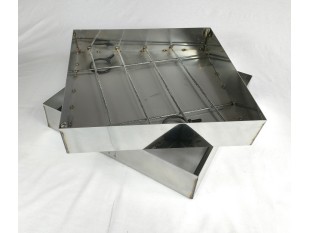 OLJNI JAŠEK - POKROV z dnom in jekleno armaturo 300 X 300 X 100mm INOX