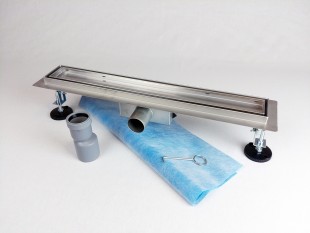 Kanaleta tuš za vgradnjo KERAMIKE, dimenzij: 900(d)x70(š)x70(v)mm INOX