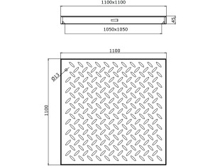 POKLOPAC METALNI VRUĆE CINČANI 1100mm X 1100mm X 45mm