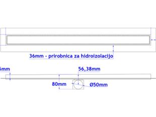 Kanaleta za tuš INOX gravirana dim. 200(d)x60(š)x80(v)mm