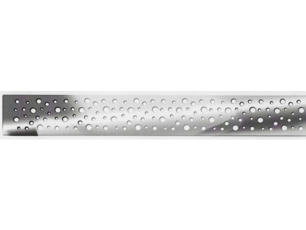 Canalina di scarico per doccia con MOTIVO PERFORATO, dimensioni: 700(l) x 70(w) x 70(h)mm INOX