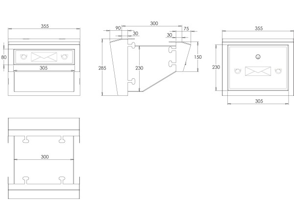 Set cassetta postale da incasso a parete INOX